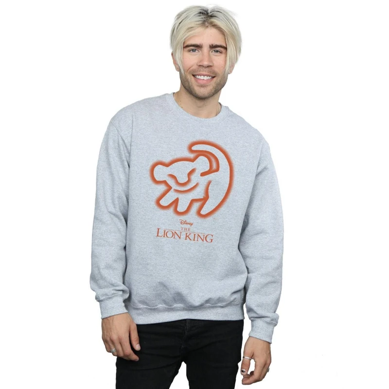 Image of Disney Men The Lion King Cave Drawing Sweatshirt in Grey Size: Small Grey S Male 5059114267491
