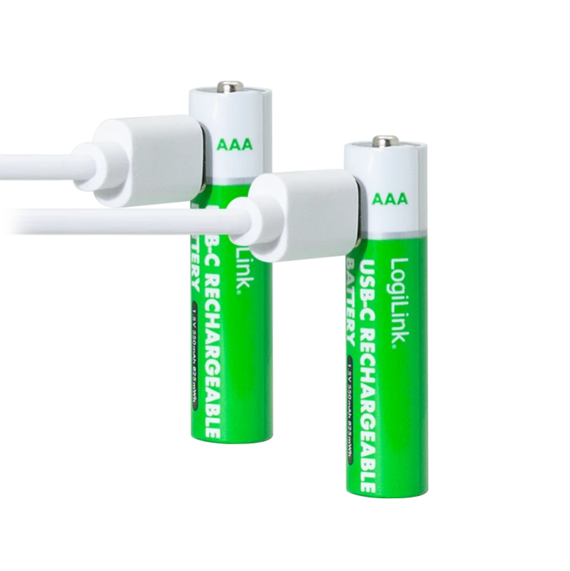 Image of LogiLink Battery. Rechargeable over USB-C. Li. AAA. 2pcs. Blister