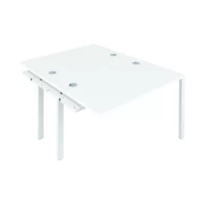 image of Jemini 2 Person Extension Bench Desk 1600x1600x730mm White/White KF809357