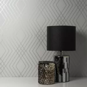 Image of Shard Stone Trellis Wallpaper Stone