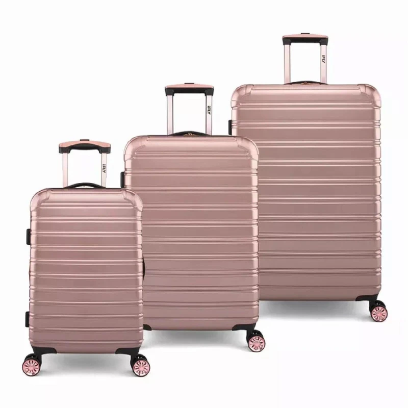 Image of Ifly 3pcs Luggage Set Hardside Spinner Upright Rose Gold