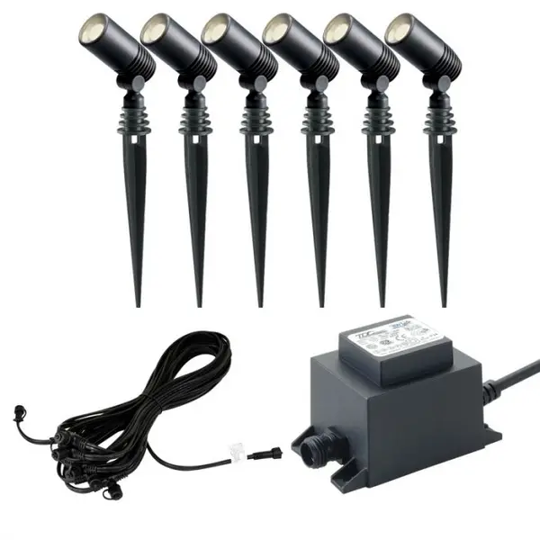 image of Techmar Techmar Plug and Play - Alder LED Garden Spotlight Kit - 6 Lights