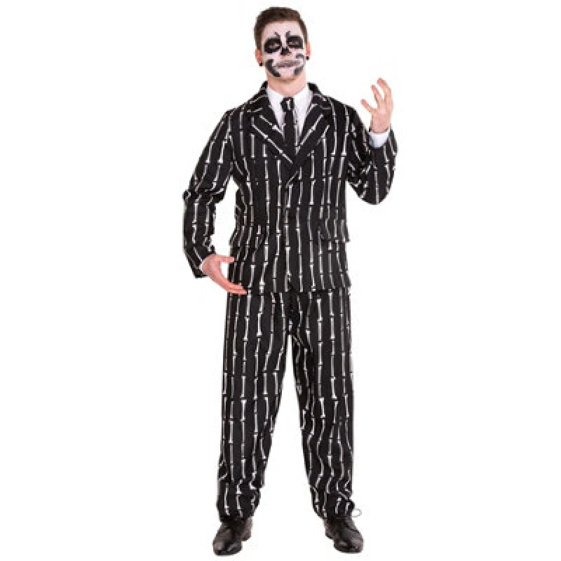 Image of Tectake Bone Suit - Halloween Fancy Dress Costume For Men 300042 - Black S