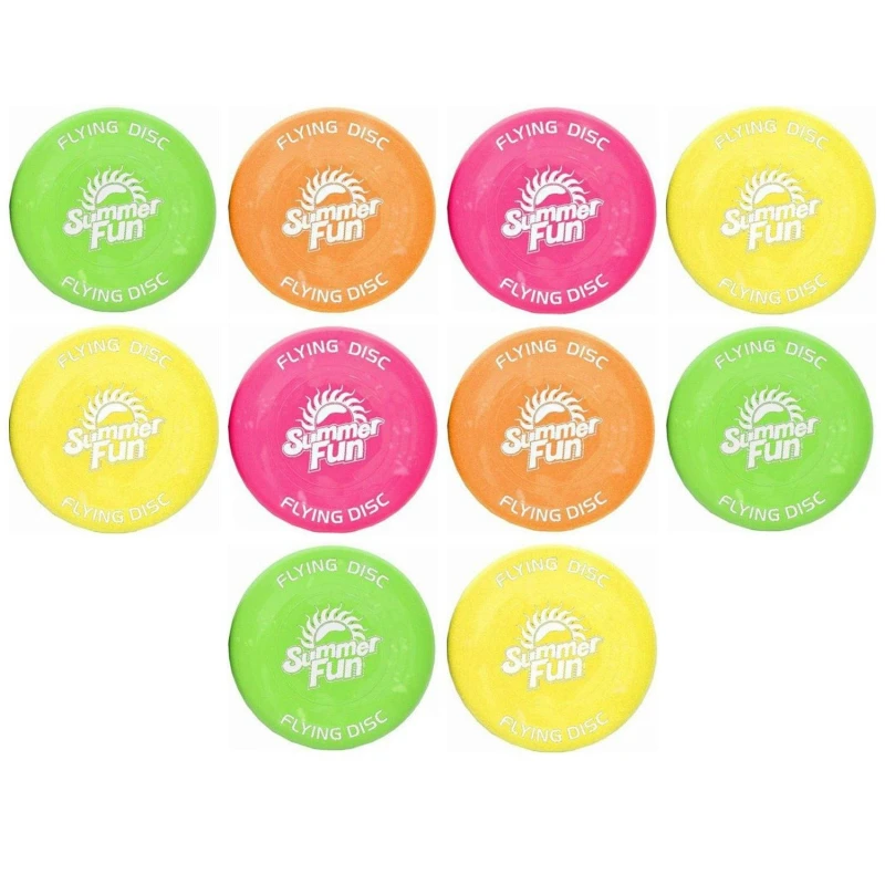 Image of Kandy Toys 10 Summer Fun Flying Disks Assorted Colours Multi