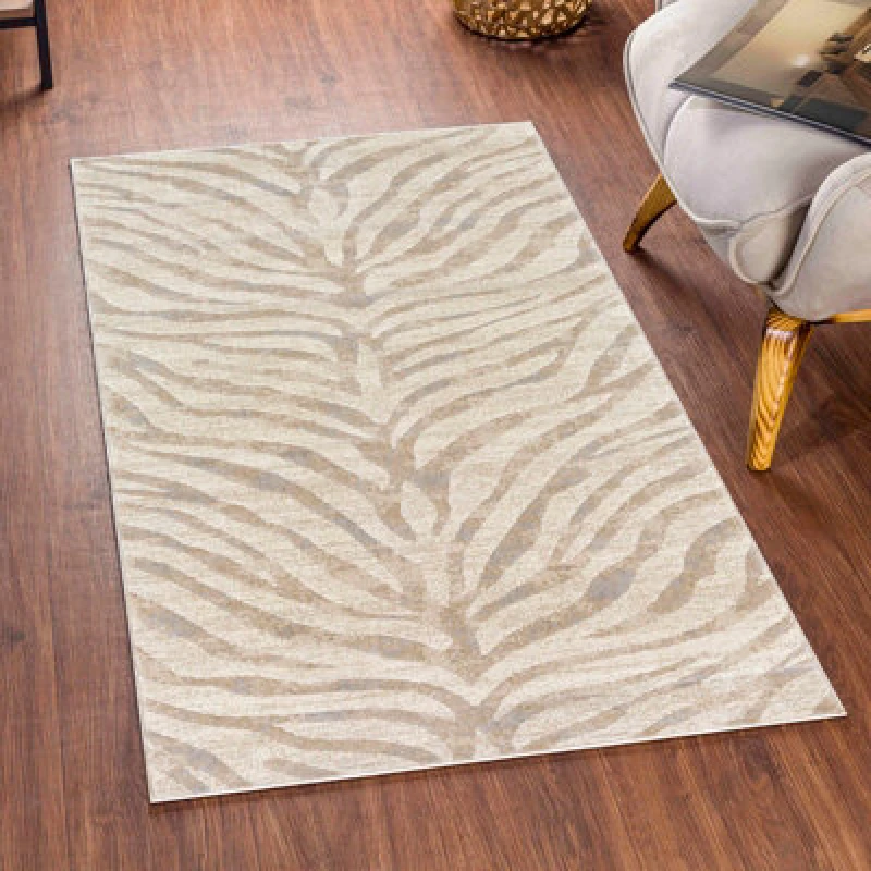 Image of Livabliss Scandi Boho Zebra Light Grey Cybele Area Rug 80 X 150 Cm - Easy Care, Non Shedding, Ideal For Living Room & Bedroom