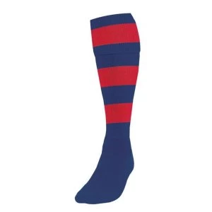 Image of Precision Hooped Football Socks Large Boys Navy/Red