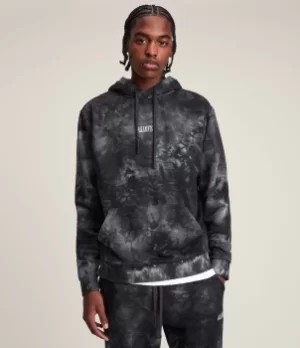 Image of AllSaints Mens Clay Pullover Hoodie, Pier Grey, Size: L