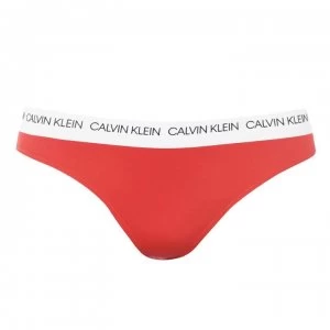 Image of Calvin Klein Logo Classic Bikini Bottoms - Red XBG