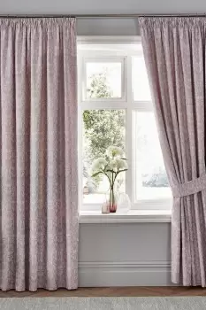 Image of 'Hawthorne' Pair of Pencil Pleat Curtains With Tie-Backs