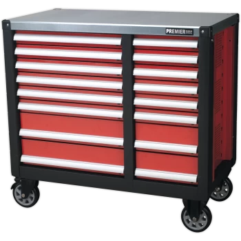 image of Sealey AP24 Series 16 Drawer Tool Roller Cabinet Black / Red