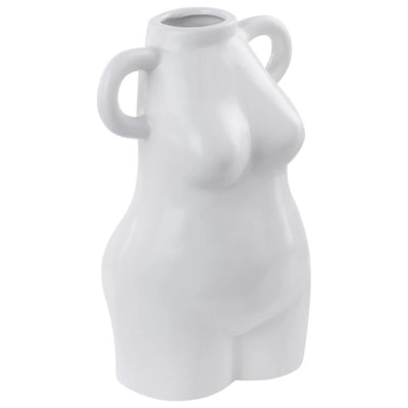 Image of Beliani Flower Vase Aigio Ceramic 25cm White