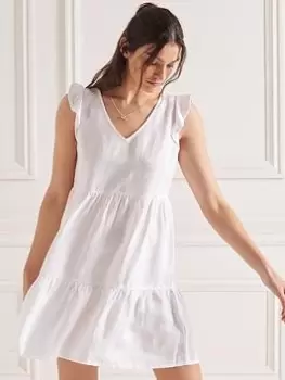 Image of Superdry Tinsley Tiered Dress - White, Size 10, Women