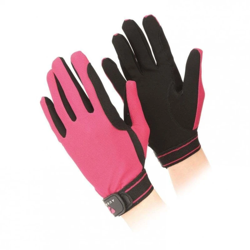 Image of Aubrion Aubrion Mesh Riding Gloves in Raspberry Size: X-Small Raspberry XS Unisex 5059958722521