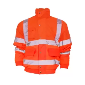 Image of Yoko Mens Hi-Vis Bomber Jacket (2XL) (Hi Vis Orange)
