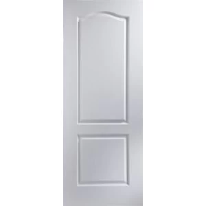 image of 2 Panel Arched Primed Woodgrain Internal Door H1981mm W610mm