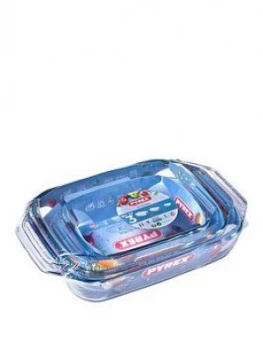 image of Pyrex 3 Piece Irresistable Rectangular Roaster Set