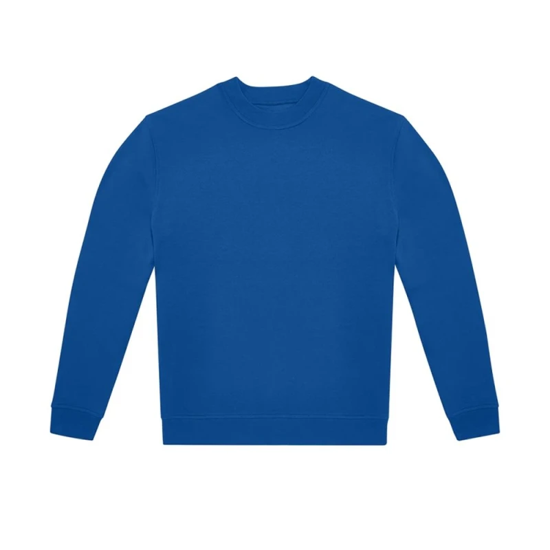 Image of B&C Mens ID.332 Crew Neck Sweatshirt in Blue Size: XS Blue Male XS