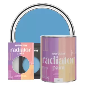 Image of Rust-Oleum Radiator Paint, Matt Finish - Cerulean - 750ml