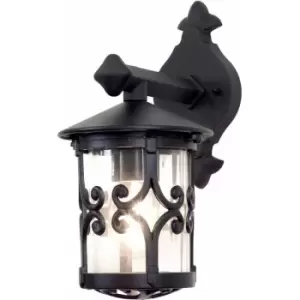 Image of Loops - IP23 Wall Light Sconce Black LED E27 100W Bulb External d00217