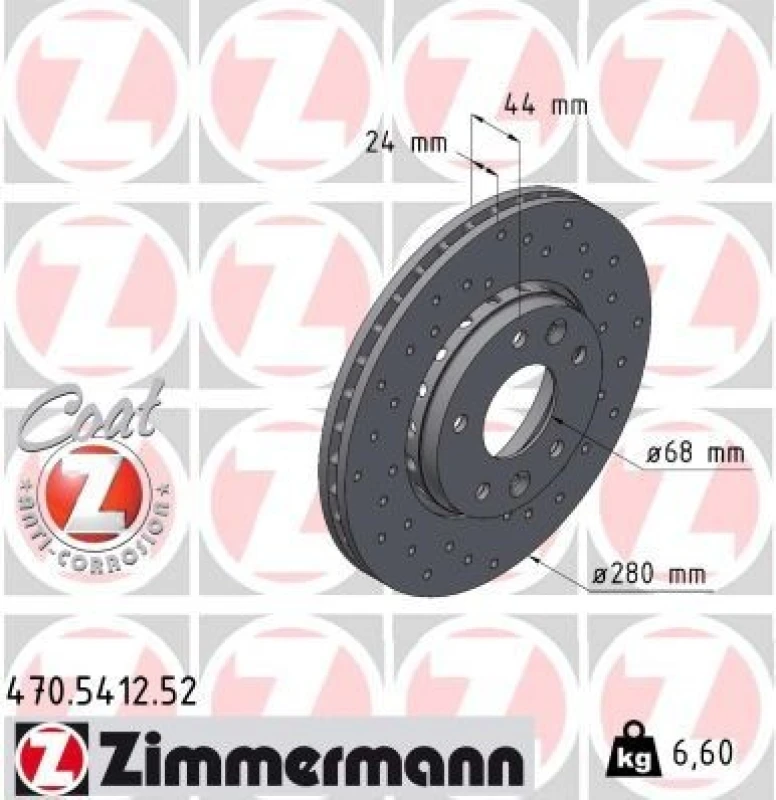 Image of ZIMMERMANN Brake disc ZIMMERMANN 470.5412.52