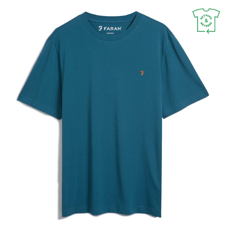 Image of Farah Alexander Regular Fit Circular T-Shirt - Green Green S