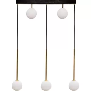 Ali Long Short Bar Pendant Ceiling Light, Black, Gold, x G9