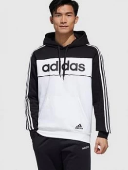 Image of Adidas Essential Block Hoodie - Black/White
