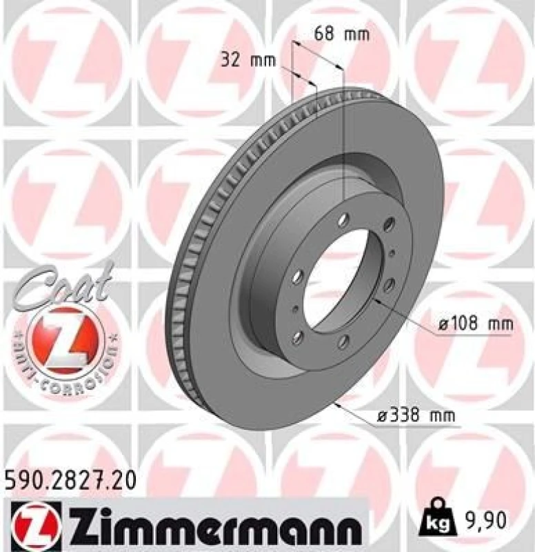 Image of ZIMMERMANN Brake disc ZIMMERMANN 590.2827.20