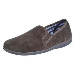 Sleepers Mens Wilson Velour Slippers (12 UK) (Brown)