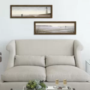 Image of MZM738 Multicolor Decorative Framed MDF Painting (2 Pieces)