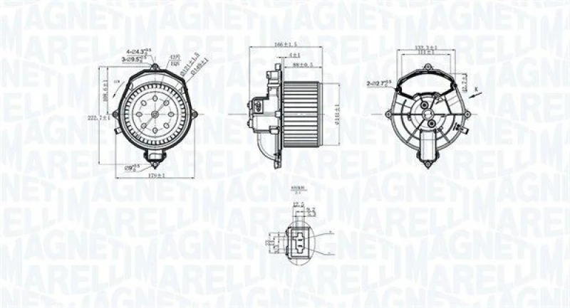 Image of MAGNETI MARELLI Heater blower motor MAGNETI MARELLI 069412266010