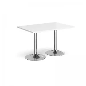 image of Genoa rectangular dining table with chrome trumpet base 1200mm x 800mm