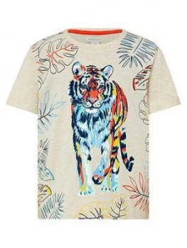 Monsoon Boys Oatmeal Tiger T-Shirt - Oatmeal