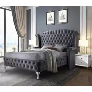 Image of Envisage Trade - President Upholstered Beds - Plush Velvet, Small Double Size Frame, Steel - Steel