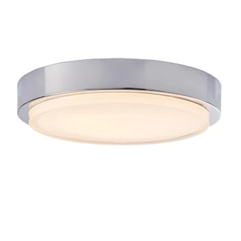 Image of Alta Bathroom Integrated LED A Lighta 1 Light Flush Chrome Effect Plate With Clear & White Painted Glass A Light IP44