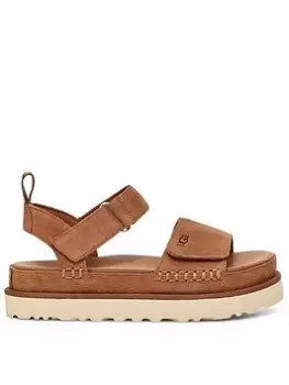 image of UGG Goldenstar Wedge Sandal, Chestnut, Size 4, Women