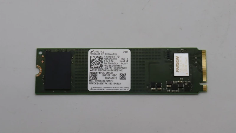 Image of Lenovo 256G M.2 NVMe SSD wih PCIe