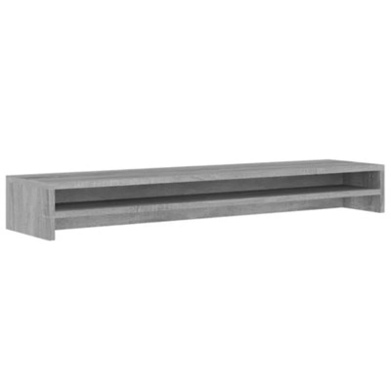 Image of vidaXL Monitor Stand Grey Sonoma 100X24X13cm Engineered Wood, Grey 815292