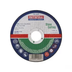 image of Faithfull FAI1253S Stone Cut Off Disc 125 x 3.2 x 22.23mm