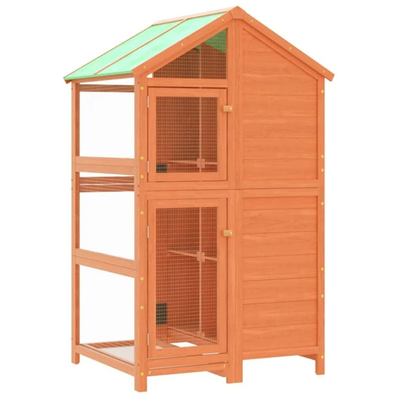 Image of vidaXL Bird House Brown 97x81x152cm Solid Wood Pine, Brown 172258