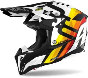 Image of Airoh Aviator 3 Rainbow Carbon Motocross Helmet, white Size M white, Size M