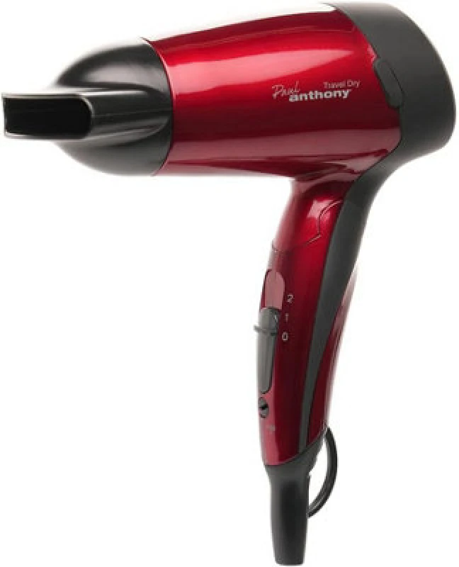 Image of Lloytron Travel Hair Dryer Small 1200W Dual Voltage Compact With Folding Handle - Red