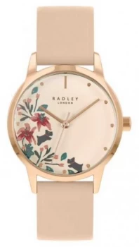 Radley Womens Nude/Light Pink Leather Strap Cream Floral Watch