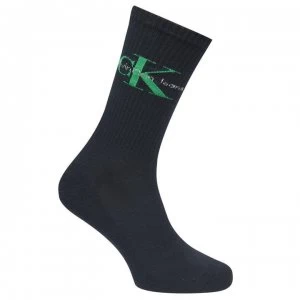 Image of Calvin Klein Calvin Mono Logo Crew Socks - Navy