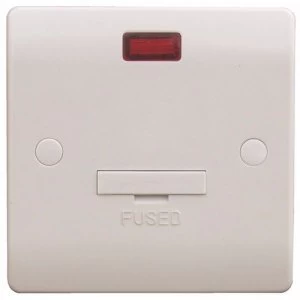 image of ESR Sline 13A White Connection Unit with Neon Fused Electric Wall Plate