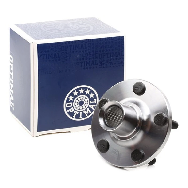 Image of OPTIMAL 04-P458 Wheel Hub Front Axle, with wheel studs Wheel Hub (653)