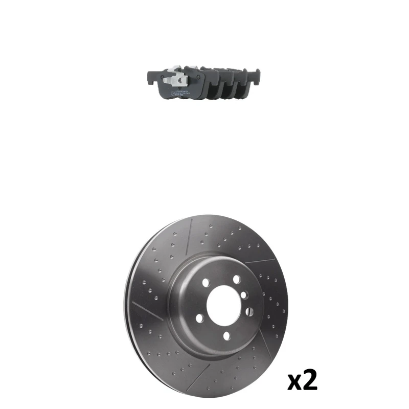 Image of RIDEX 3405B2032 Brake disc and pads set Front Axle, Brake Disc Type: internally vented, prepared for wear warning indicator Brake Set,disc brakes (34