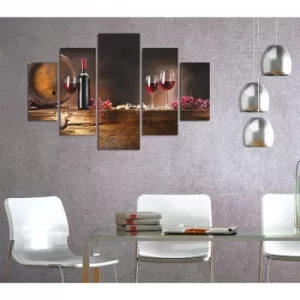 image of ST292 Multicolor Decorative MDF Painting (5 Pieces)