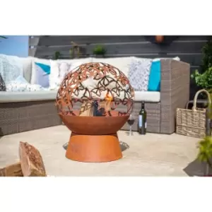 image of La Hacienda Butterfly Oxidised Globe Fire Pit