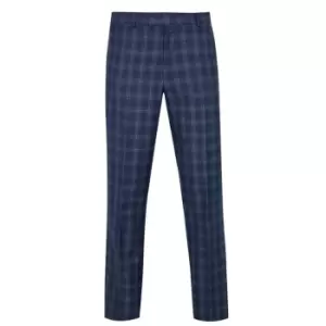 Image of Ted Baker Navy Checked Trousers - Blue